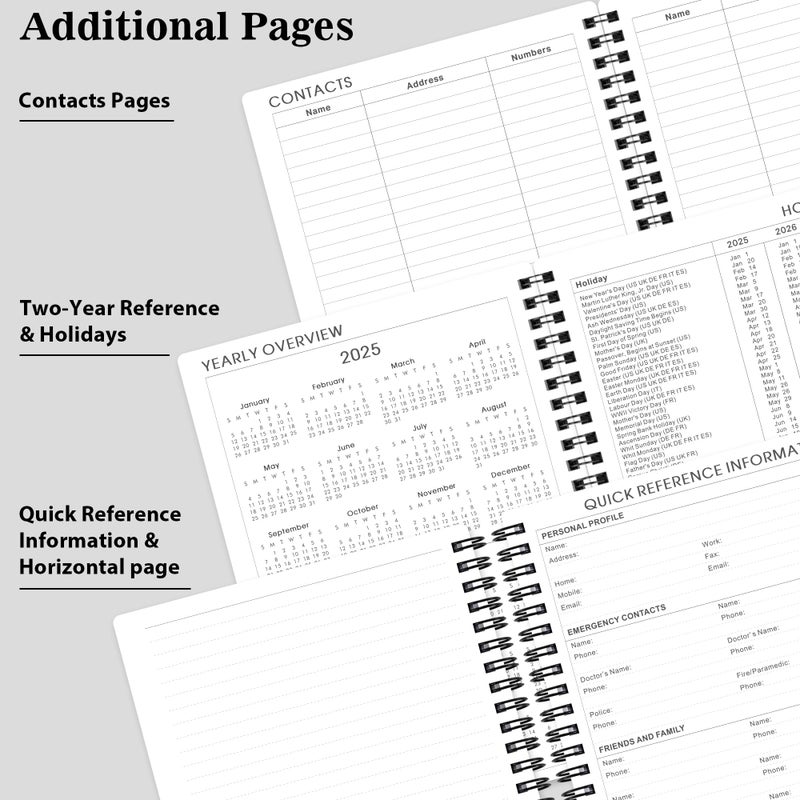 MaaIbok 2025 Planner - Weekly & Monthly Planner 2025, Planner 2025, From January 2025 - December 2025, 6.25 in    8.3 in, Flexible Cover, Twin-Wire Binding - Classic Black, Improving Your Time Management Skill - Image 5